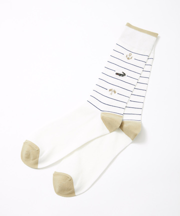 マリンモチーフ 細ライン ソックス