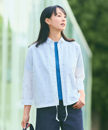 ロゴ ジャカードドビー ブラウス