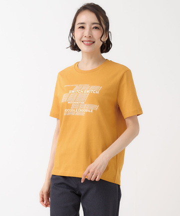 プレーティング天竺 ロゴプリント Tシャツ【吸汗速乾】