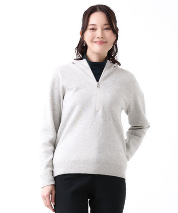 ハーフジップ パーカー プルオーバーニット