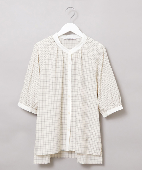 サッカー チェック柄 配色 ブラウス