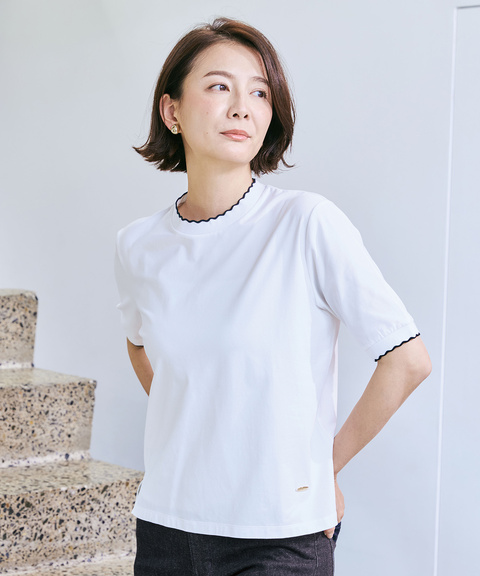 スカラップ リブ Tシャツ