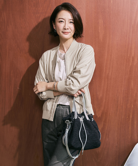 リネンライク ライトブルゾン