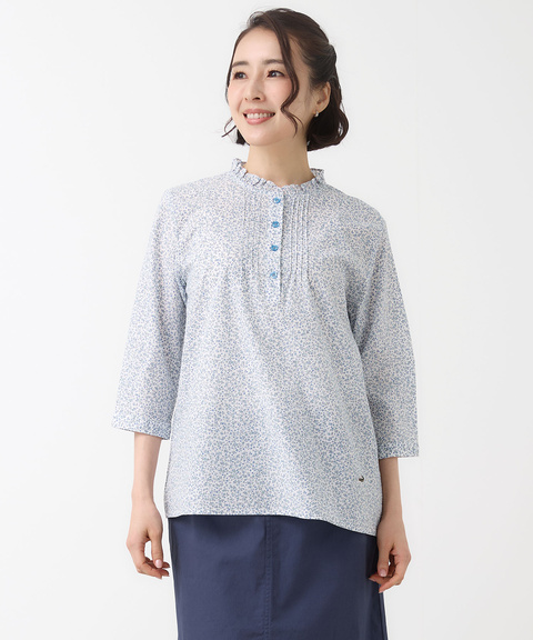 フリル襟 小花柄 ブラウス