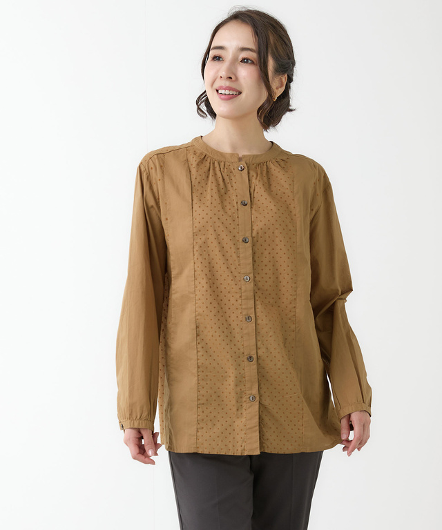 フロッキー ドットデザイン ブラウス