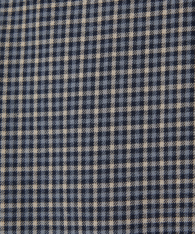 バンドカラー チェック柄 ブラウス