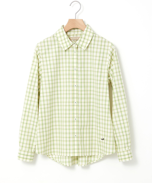 ノンアイロン チェック ブラウス【シワになりにくい】