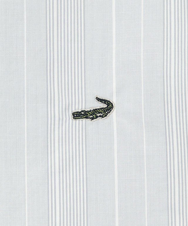 ストライプ バンドカラー ブラウス