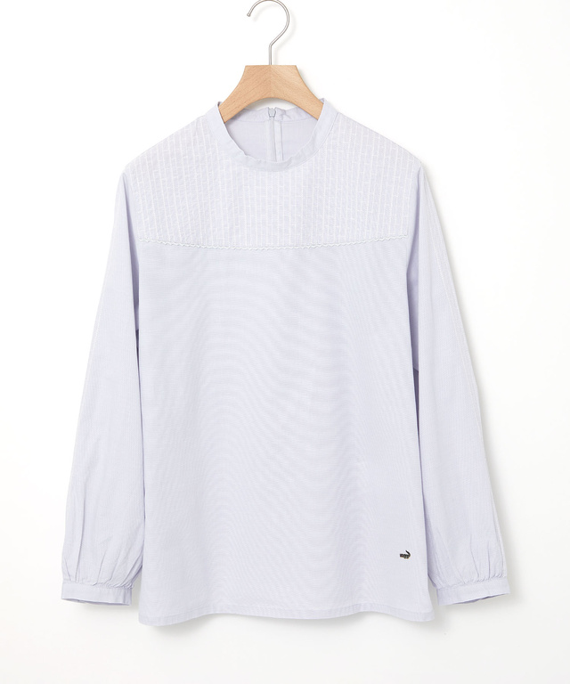 スタンドカラー 刺繡 ブラウス