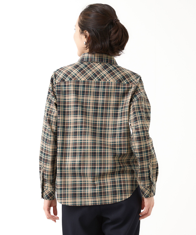 ノンアイロン チェック ブラウス【シワになりにくい】