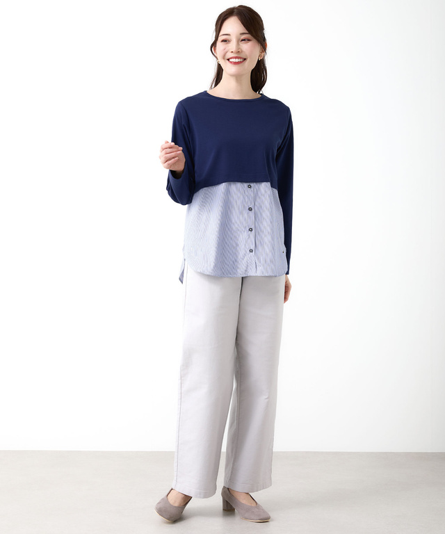 布帛 ドッキング チュニック