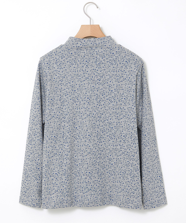 花柄プリント ハイネック プルオーバー