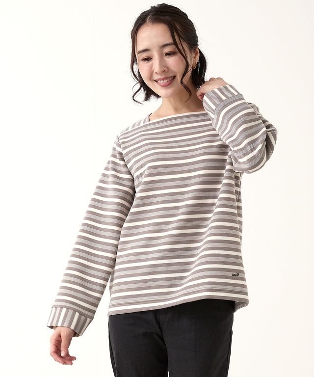 スクエアネック ボーダー プルオーバー　