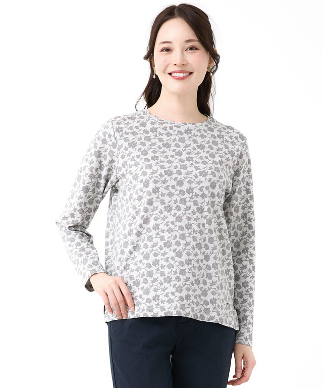 総柄プリント スムース カットソー