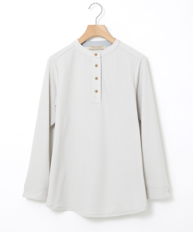 ストライプ ヘンリーネック チュニック