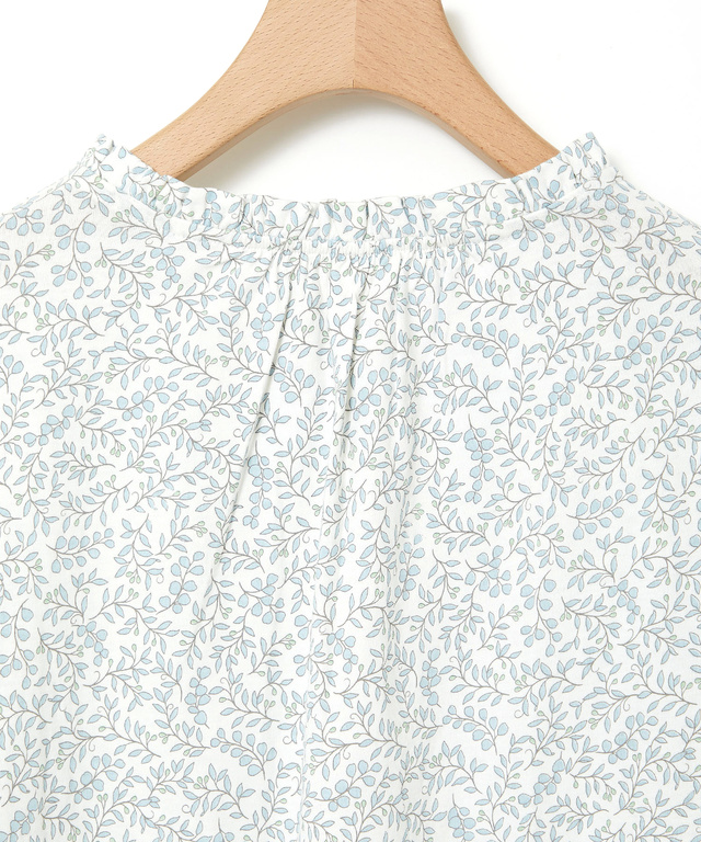 総柄プリント フリル襟 カットソー