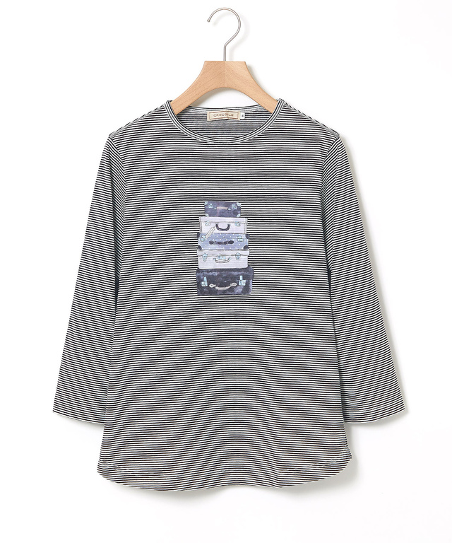 プリント 七分袖 Tシャツ