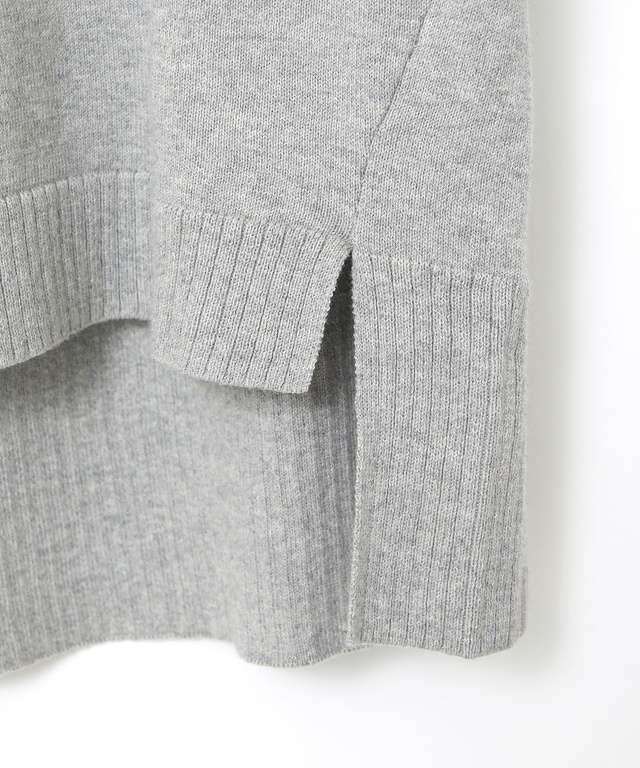 ウールブレンド スリット ニットチュニック【手洗いOK】