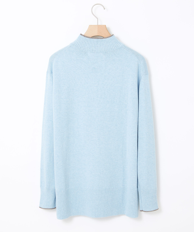 ウールブレンド スリット ニットチュニック【手洗いOK】