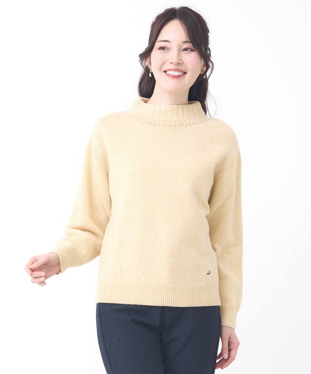 ボトルネック プルオーバーニット 