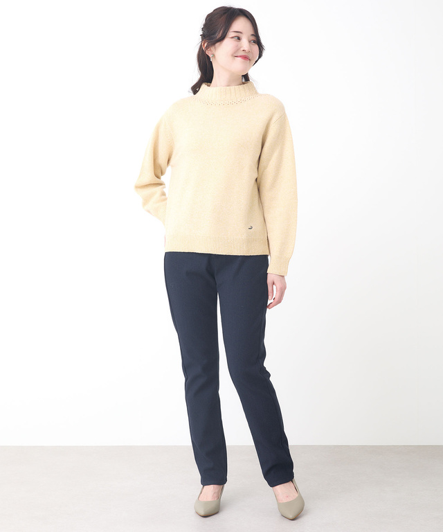 ボトルネック プルオーバーニット 