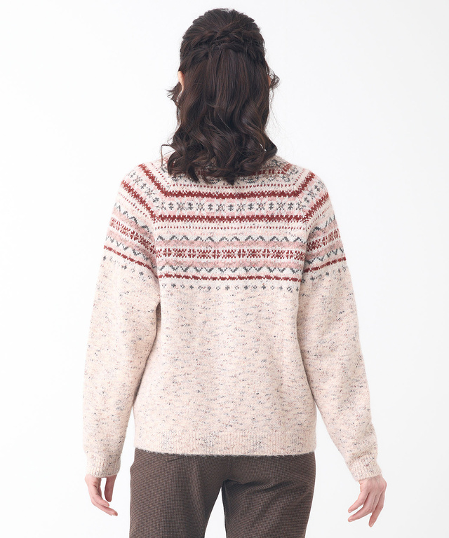 フェアアイル柄 ニットカーディガン 【手洗いOK】