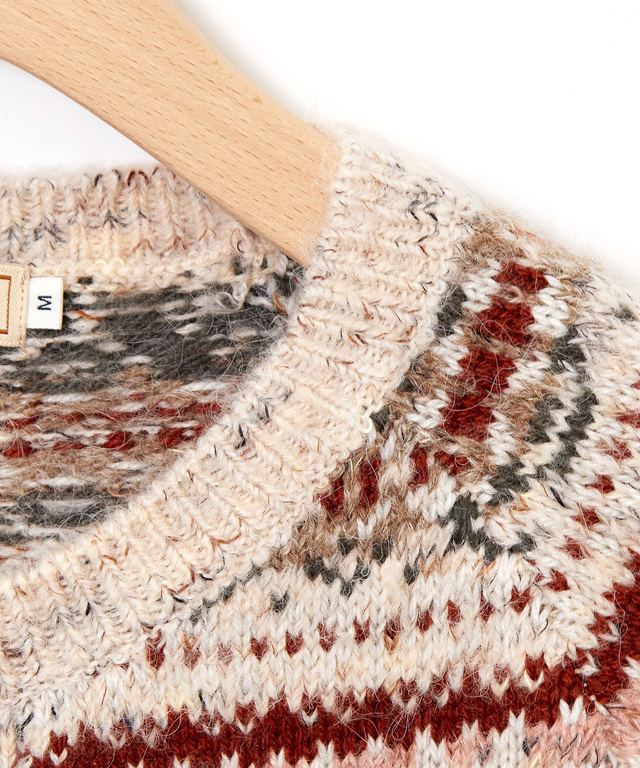 フェアアイル柄 ニットカーディガン 【手洗いOK】