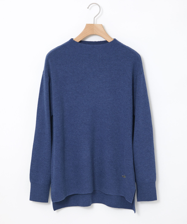 ウールブレンド ボトルネック ニット【手洗いOK】