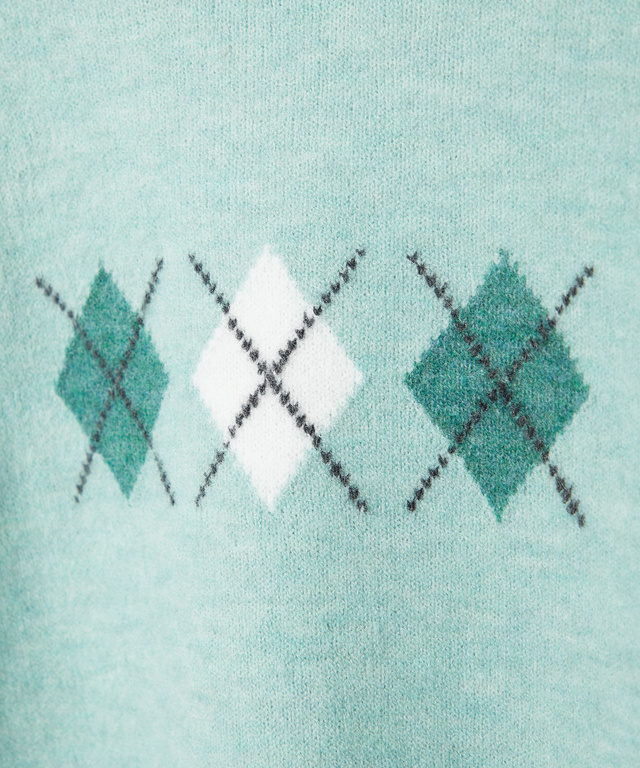 ウールブレンド アーガイル ニット【手洗いOK】