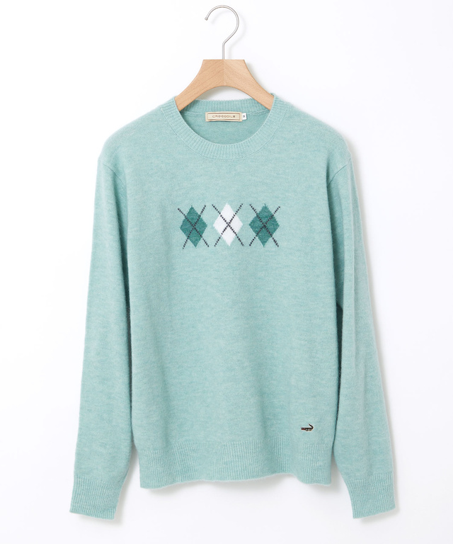 ウールブレンド アーガイル ニット【手洗いOK】