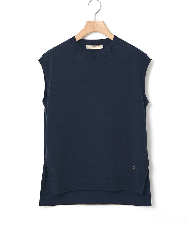 クルーネック ニット ベスト【手洗いOK】