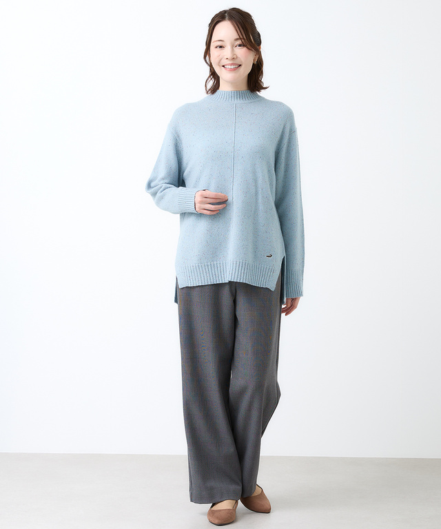 ウールブレンド ネップ ニットチュニック【オンラインショップ・一部店舗限定】【手洗いOK】
