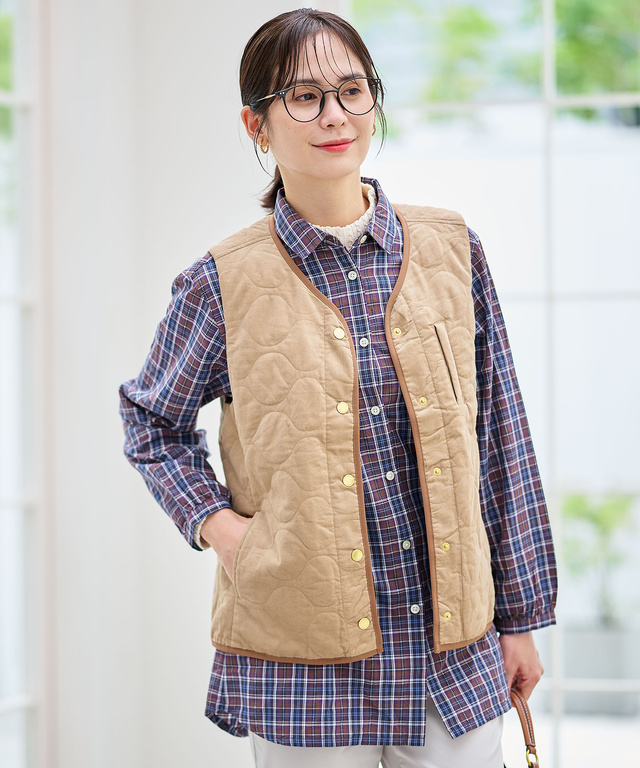 キルティング 中綿 ベスト