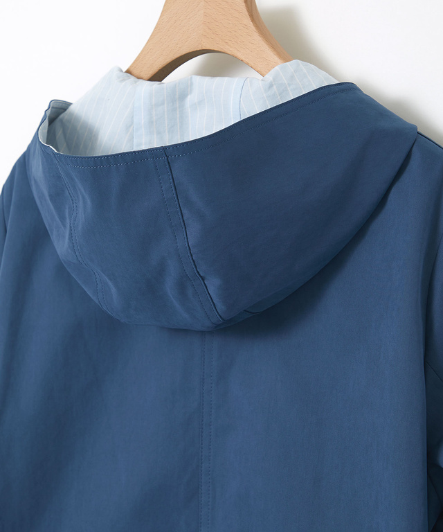 ストライプ バイカラー コート