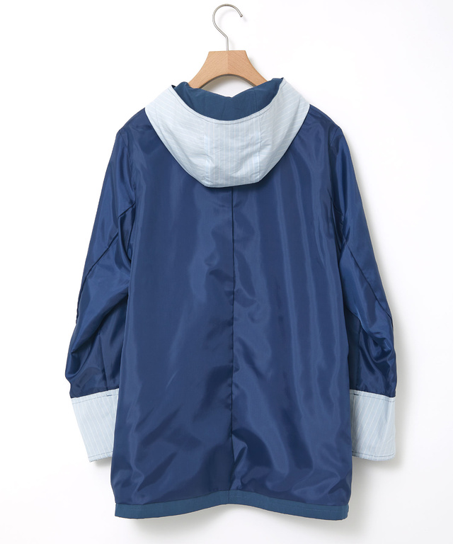 ストライプ バイカラー コート