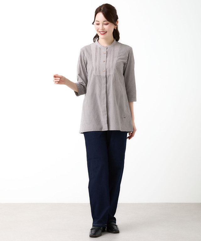 セミワイド ストレッチデニム パンツ