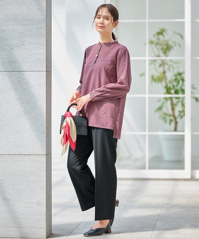 センタープレス セミワイドパンツ 