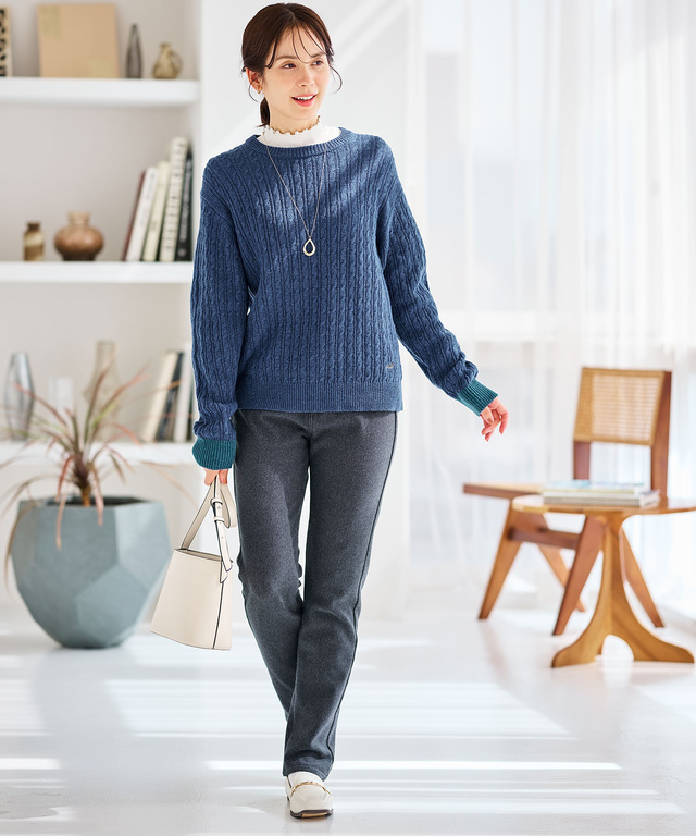 裏起毛 スリムパンツ