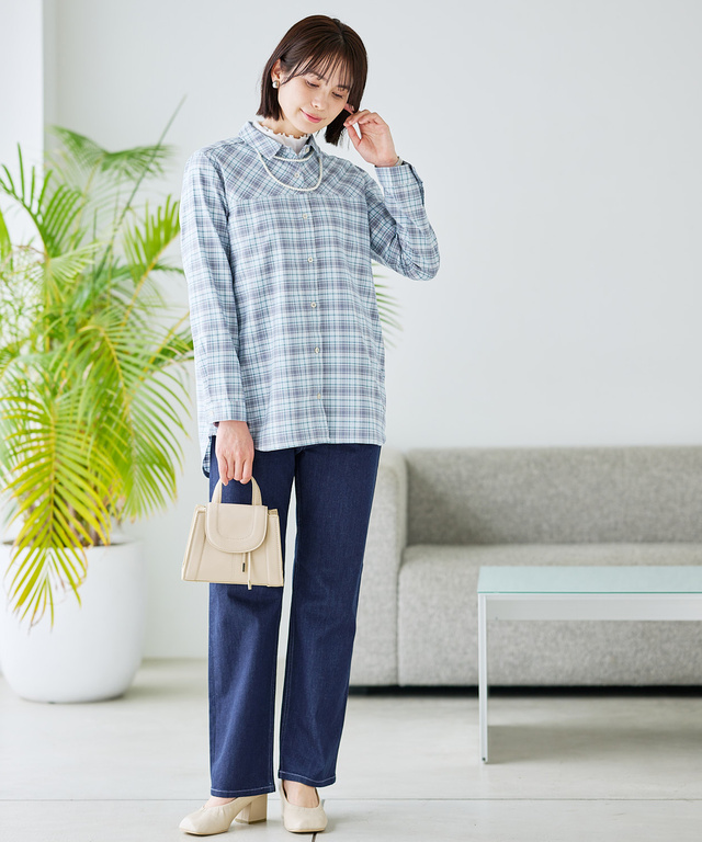 ストレッチ ストレート デニムパンツ