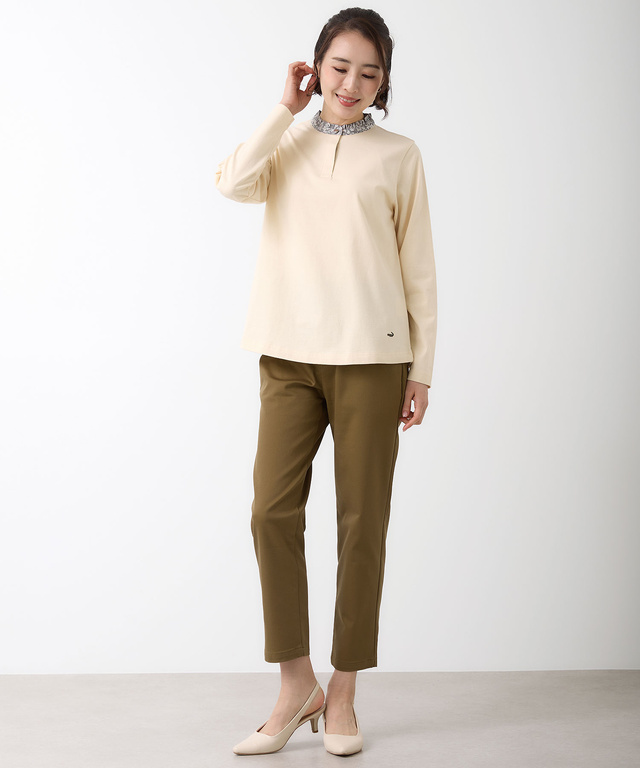 ストレッチ ストレート パンツ【接触冷感】【吸汗速乾】