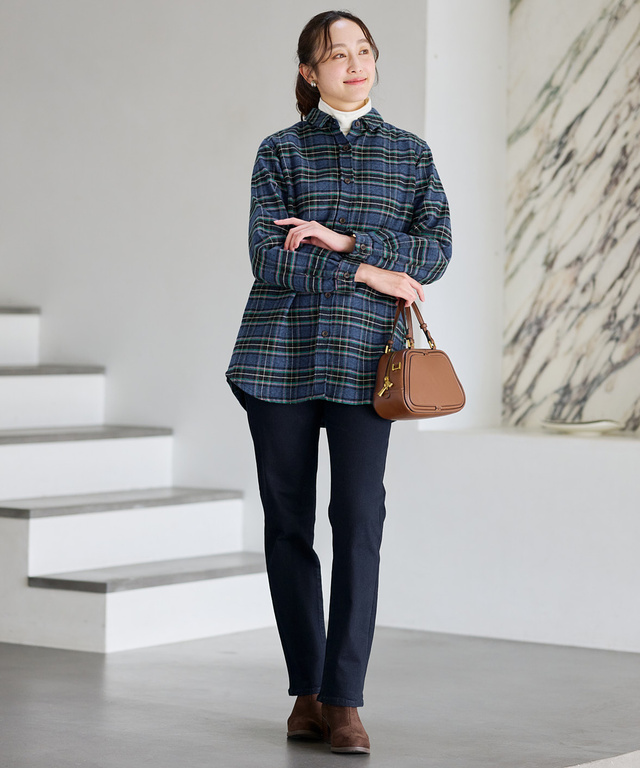 ツイードライク チェック柄 チュニック