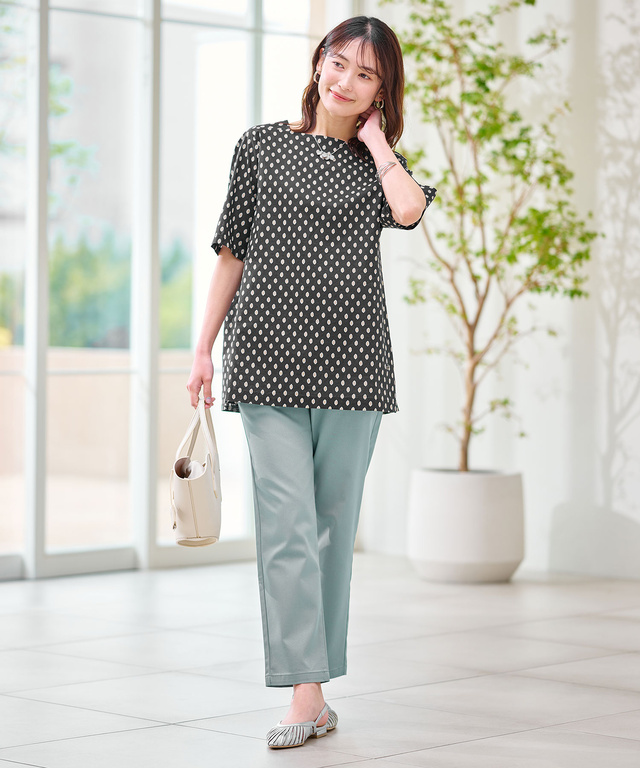 プロヴァンス柄 スクエアネック チュニック【オンラインショップ・一部店舗限定】