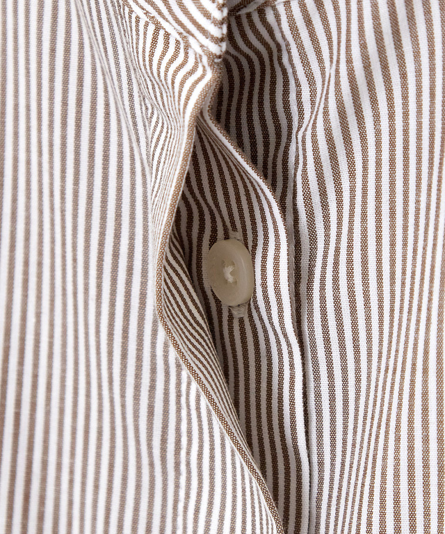 フリルカラー ストライプ ブラウス