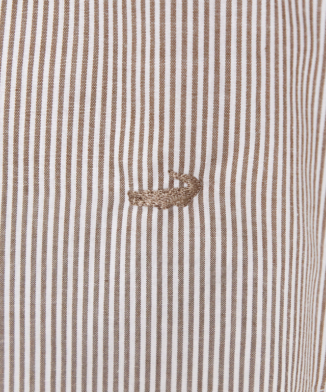 フリルカラー ストライプ ブラウス