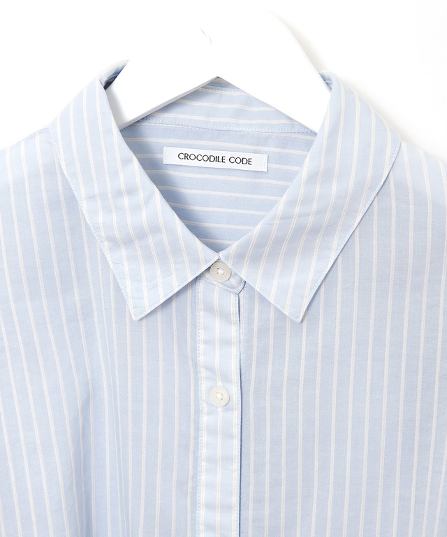 ショート丈 ストライプ柄 ブラウス