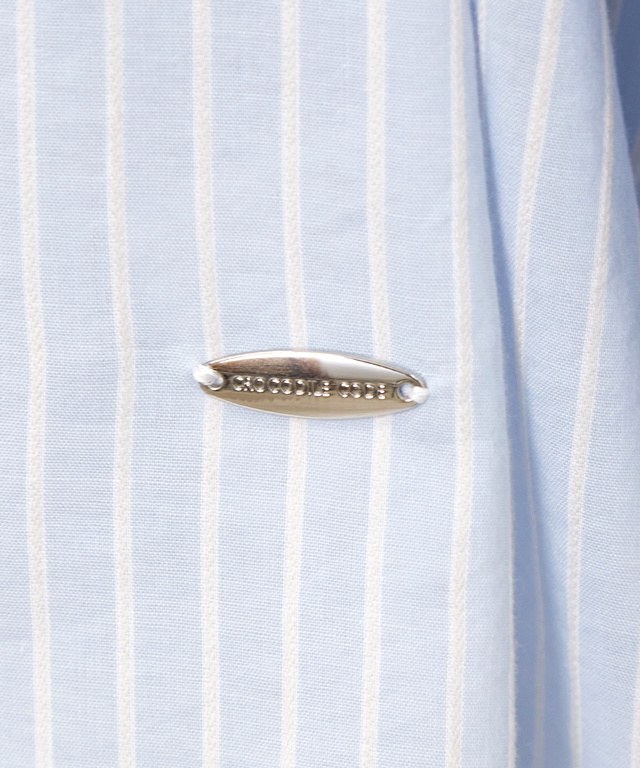 ショート丈 ストライプ柄 ブラウス