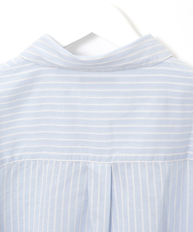 ショート丈 ストライプ柄 ブラウス