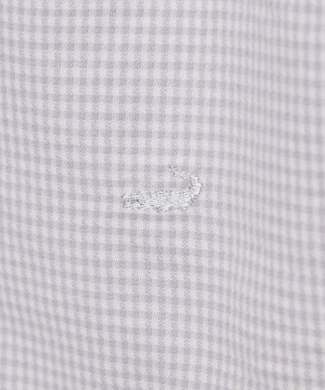 ショールカラー ギンガムチェック ブラウス