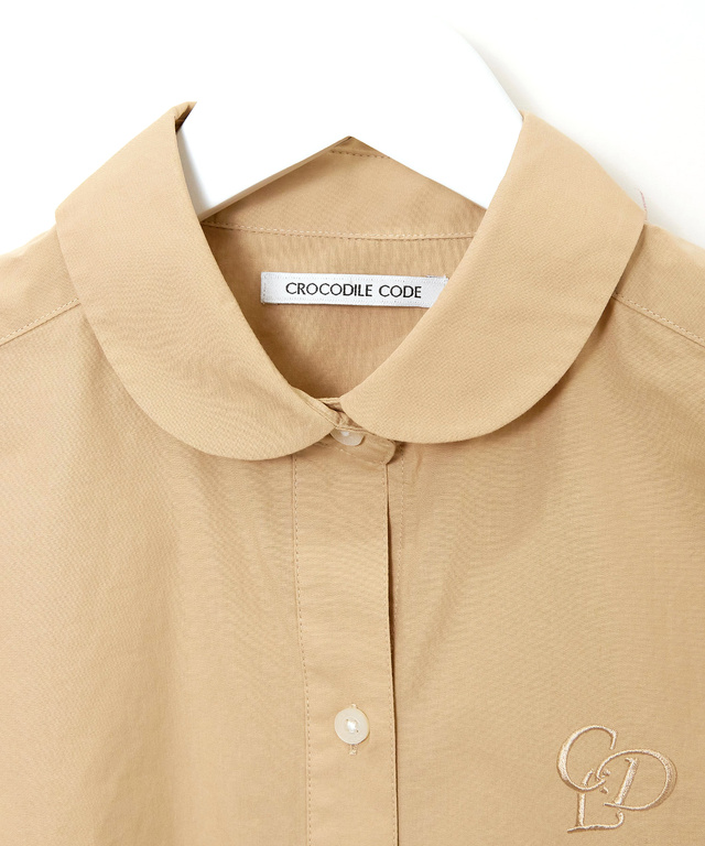 コットンブロード ロゴ刺繍 ブラウス