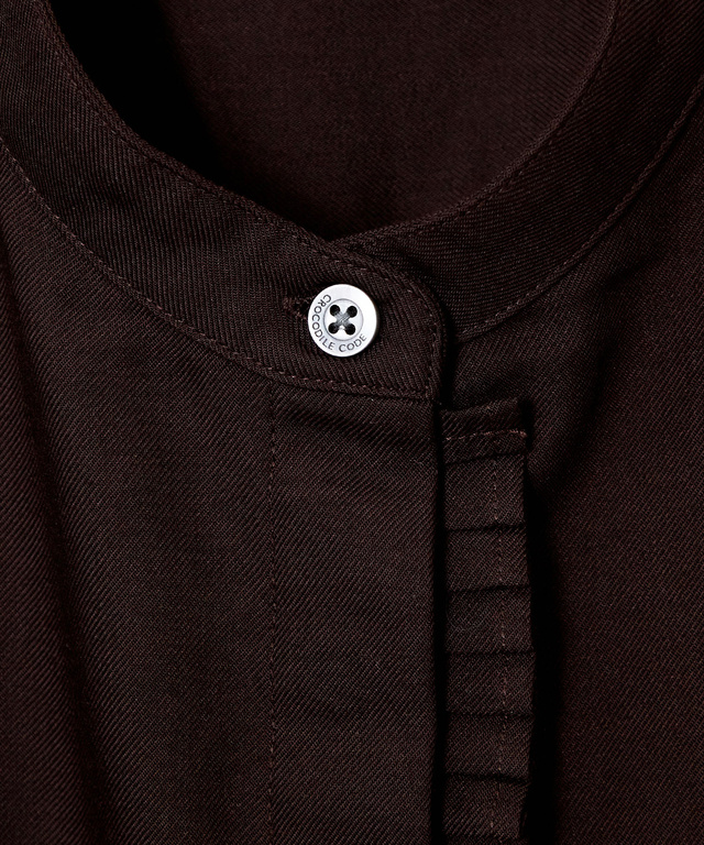 バンドカラー タックデザイン ブラウス